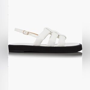 Frame puffy White Sandals with Black Sole